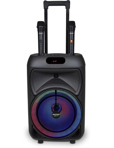 Cassa Trolley Acustica Wireless 2 microfoni luci RGB | shopincasa.