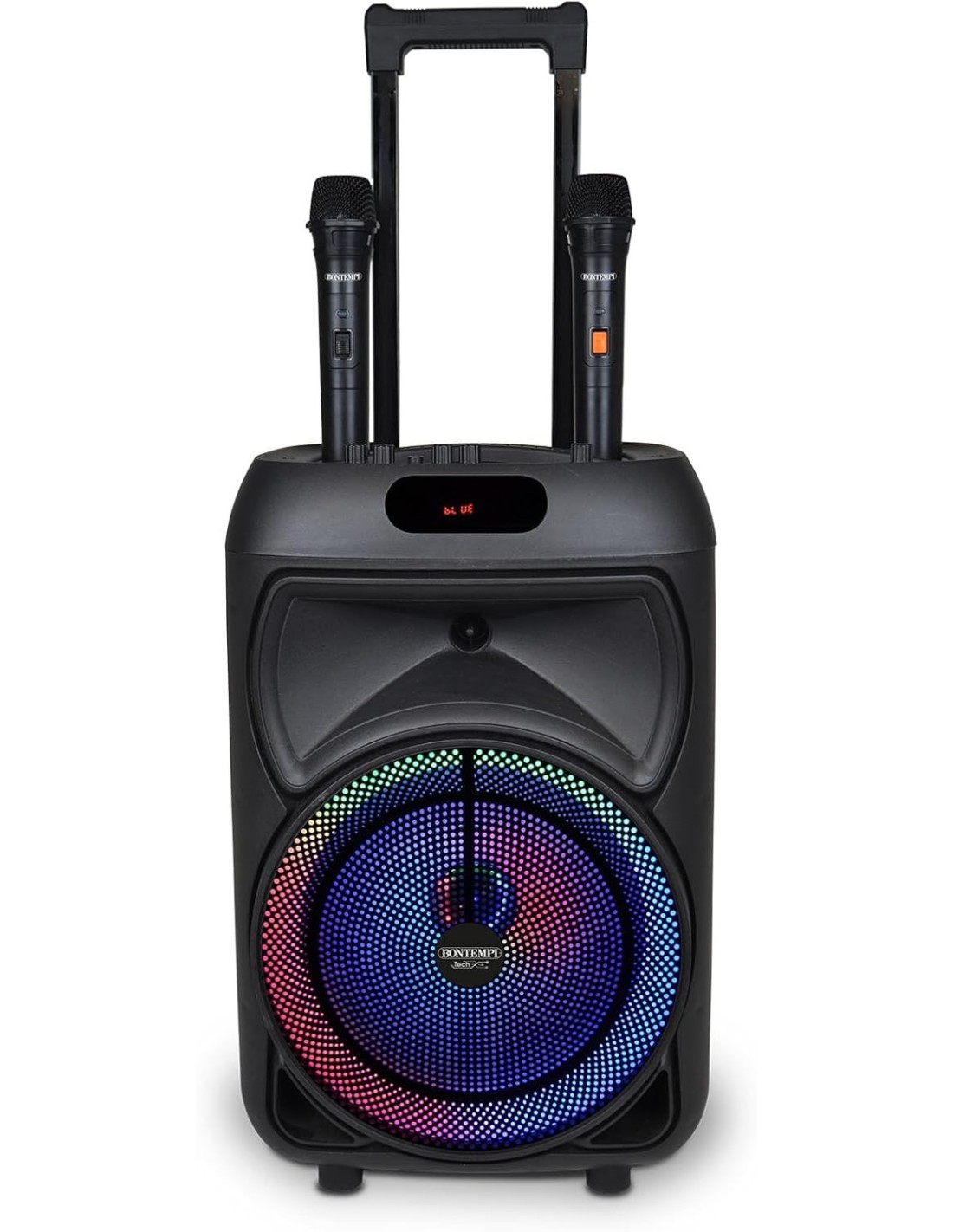 Cassa Trolley Acustica Wireless 2 microfoni luci RGB | shopincasa.