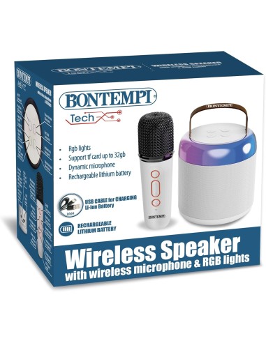 Cassa Acustica Wireless microfono luci RGB portatile | shopincasa.it