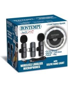 Coppia Microfoni Wireless anello di luce RGB | shopincasa.it