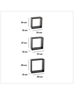 MENSOLE E SCAFFALI: vendita online SET 3 MENSOLE 138957A CUBI NERO in offerta 2