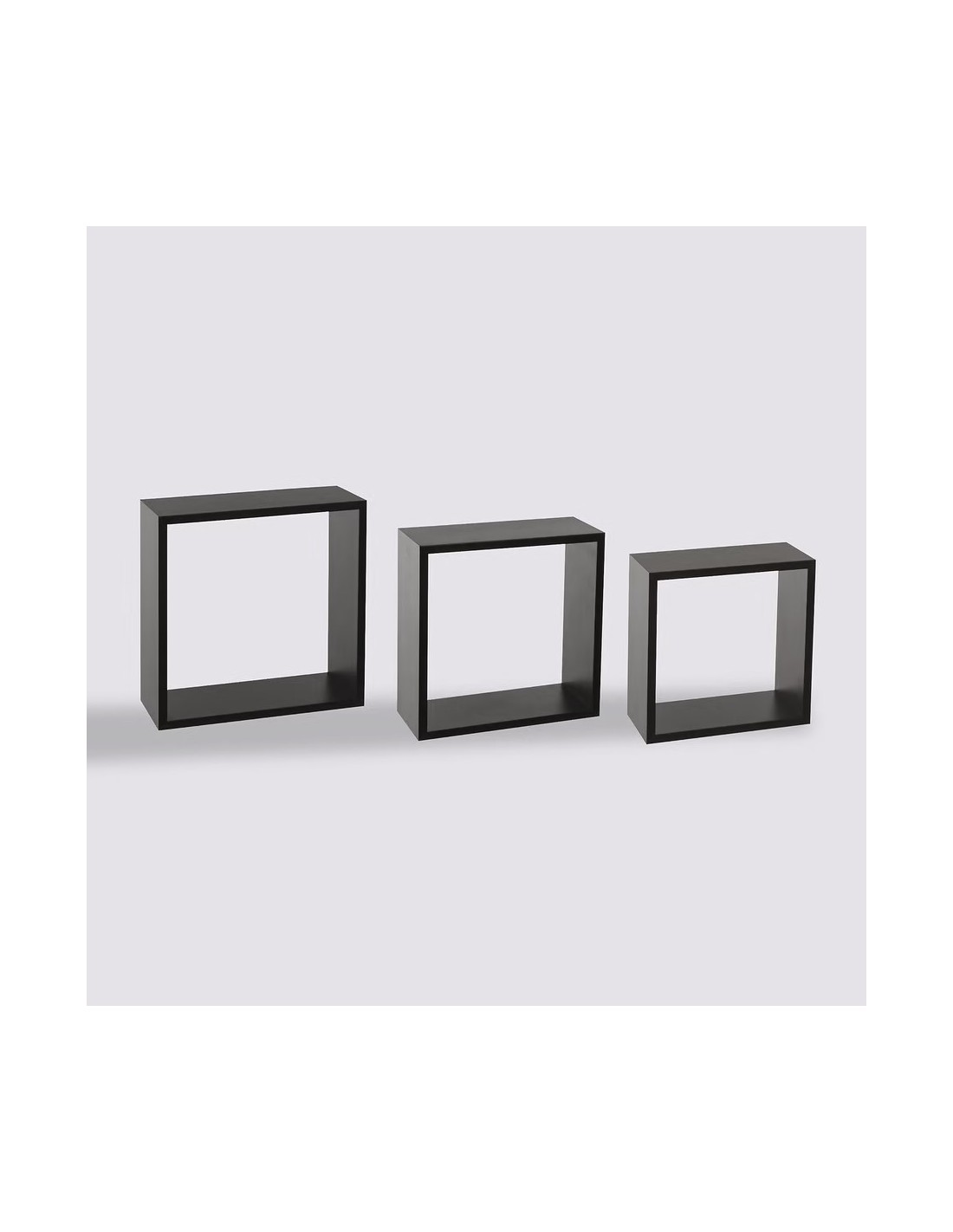 Set 3 Mensole a Muro a Cubo Grande Nere | Shopincasa