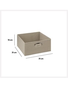 Scatola Portaoggetti in Lino 31x31x15 cm Beige | Shopincasa