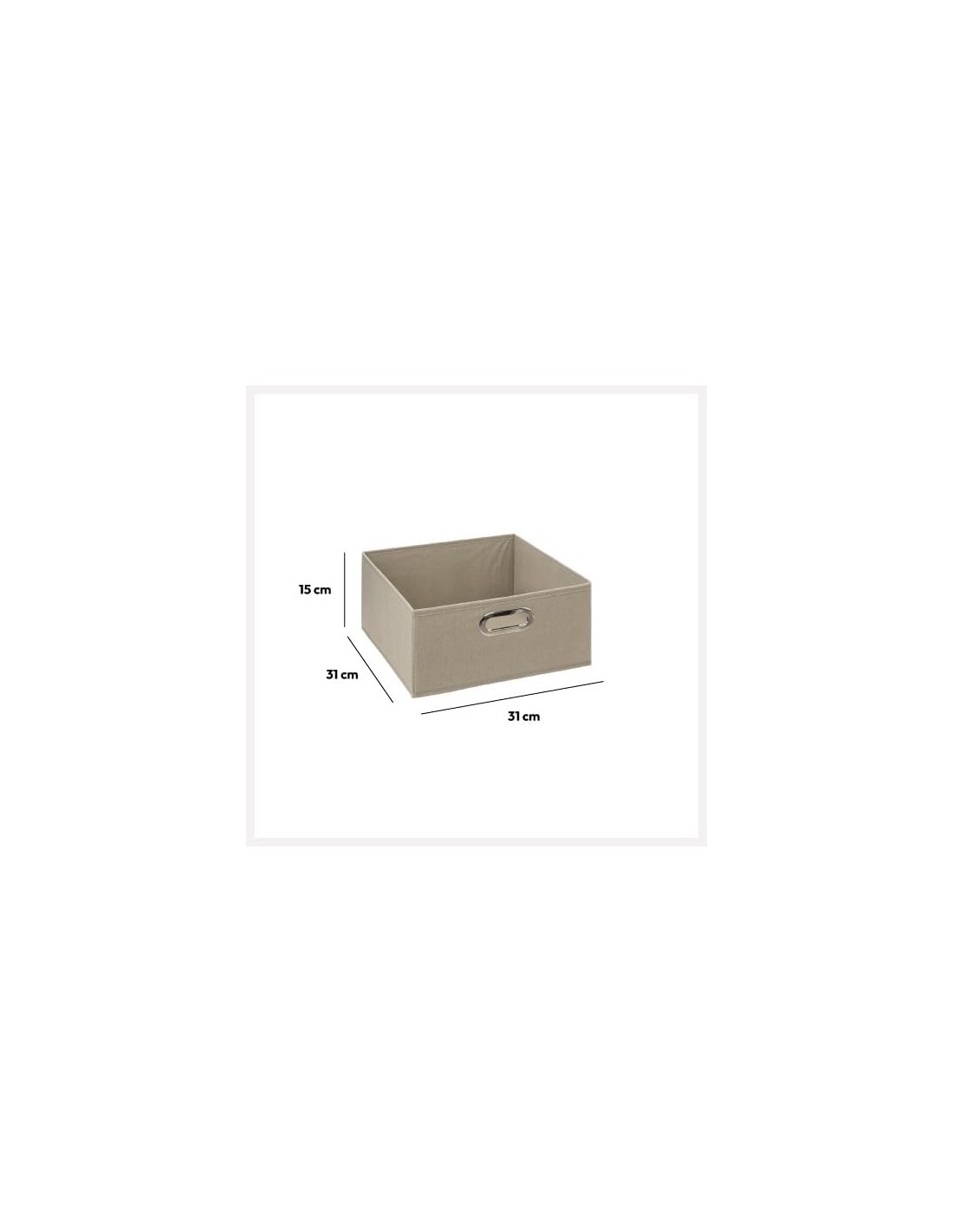 Scatola Portaoggetti in Lino 31x31x15 cm Beige | Shopincasa