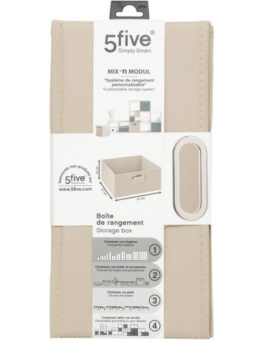 Scatola Portaoggetti in Lino 31x31x15 cm Beige | Shopincasa