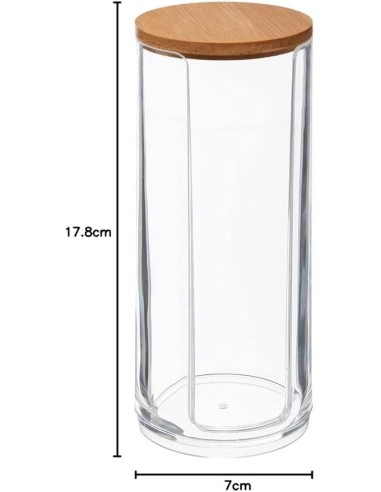 Dispenser Cotone EDM in Bambù Trasparente | Shopincasa