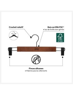 Set 2 Appendini in Legno Scuro con Fermagli 5Five | Shopincasa