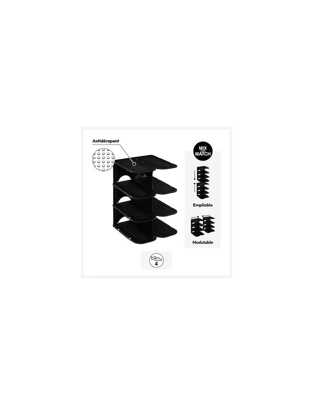 Scarpiera in Plastica 5five 4 Ripiani | Shopincasa.it