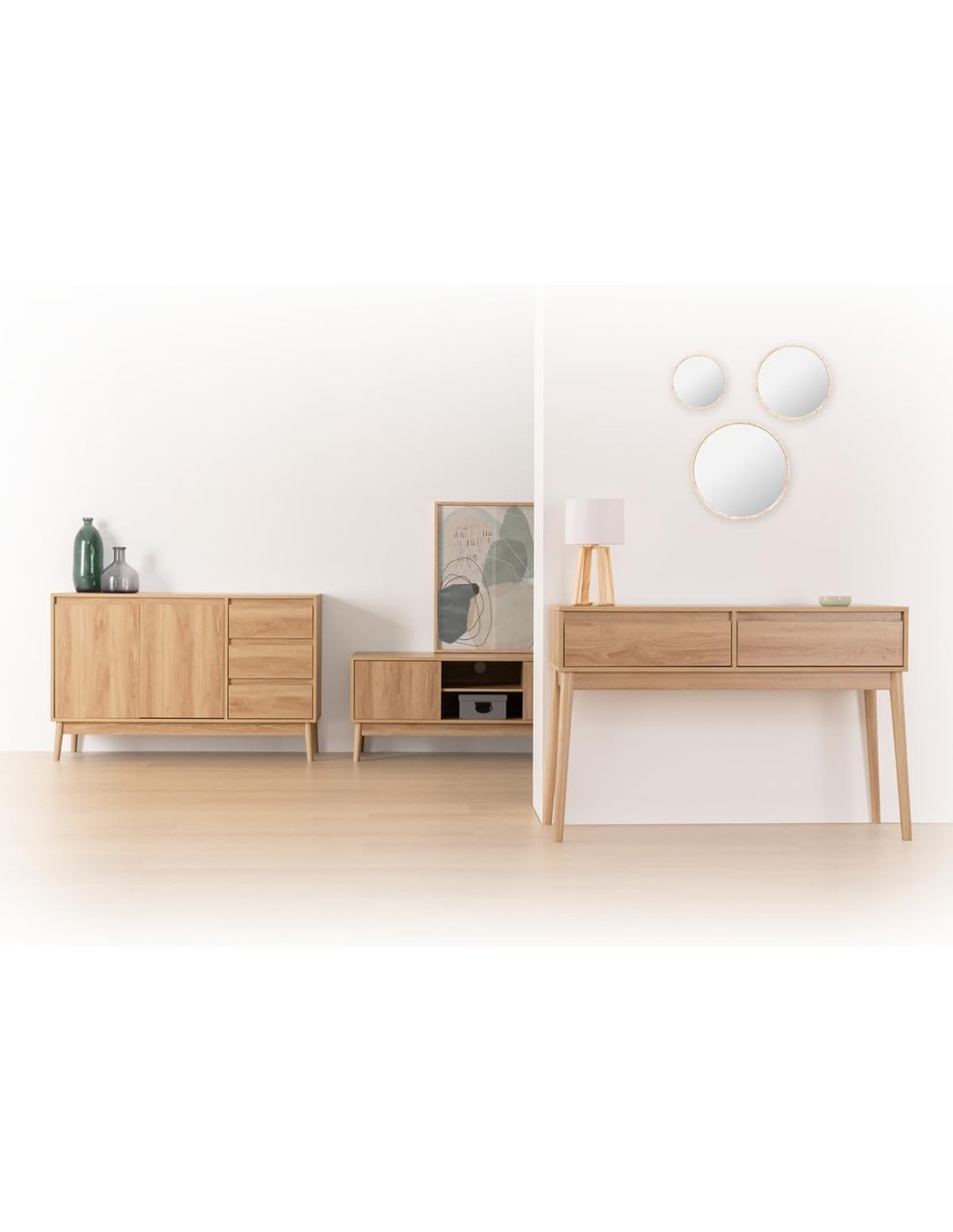 Credenza 5five Abana 3 Cassetti Effetto Rovere Naturale | Shopincasa.it