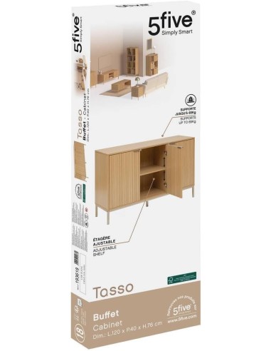 Credenza 5five Tasso 3 Ante Effetto Legno Naturale 120 cm | Shopincasa.it