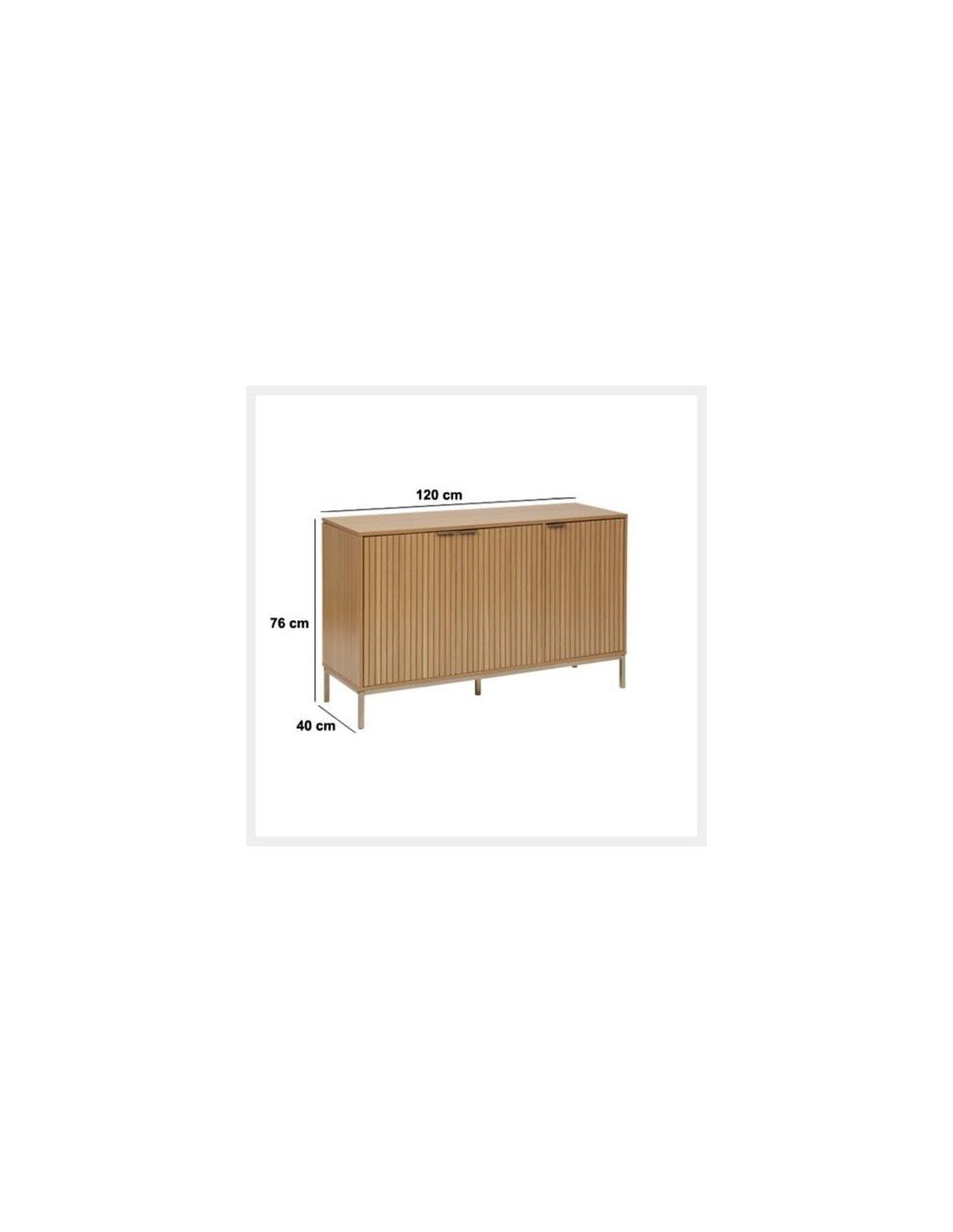 Credenza 5five Tasso 3 Ante Effetto Legno Naturale 120 cm | Shopincasa.it