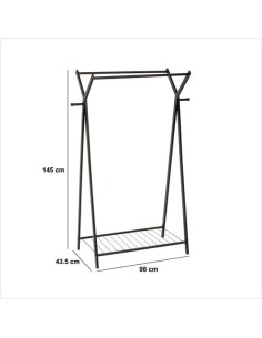 Appendiabiti 5five Metty Metallo Nero 98x43,5 cm | Shopincasa.it