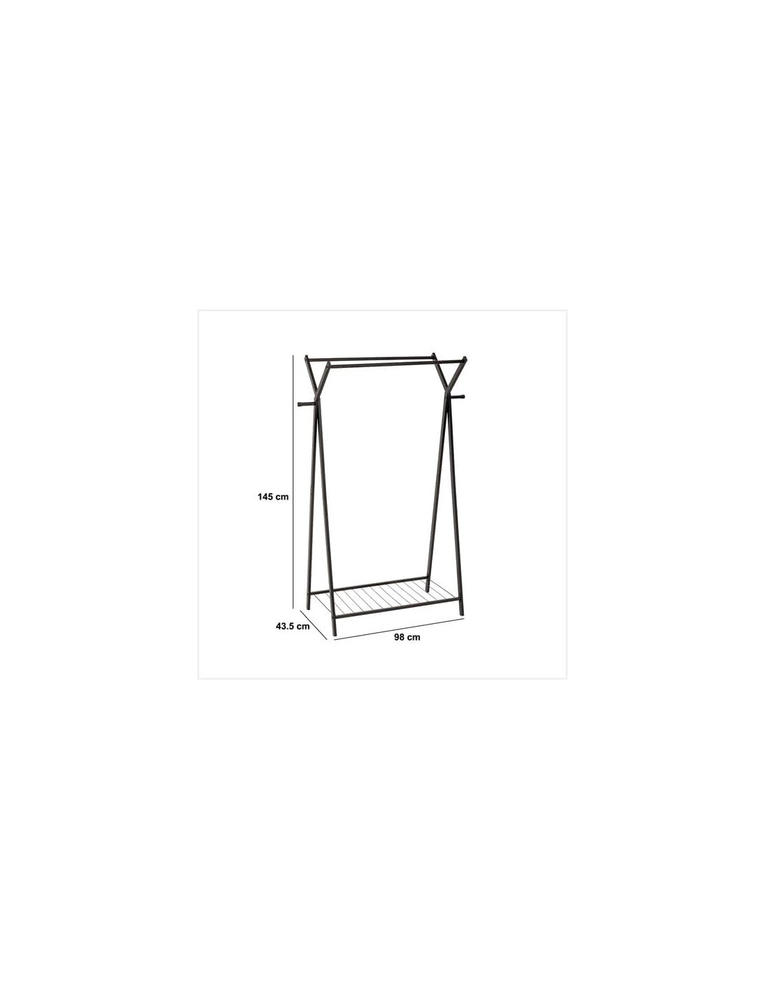Appendiabiti 5five Metty Metallo Nero 98x43,5 cm | Shopincasa.it