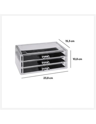 Portagioie 5five Selena 3 Cassetti Trasparente | Shopincasa.it