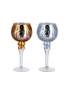 COPPA PORTACANDELA 80763 VETRO H30CM ASSORTITO