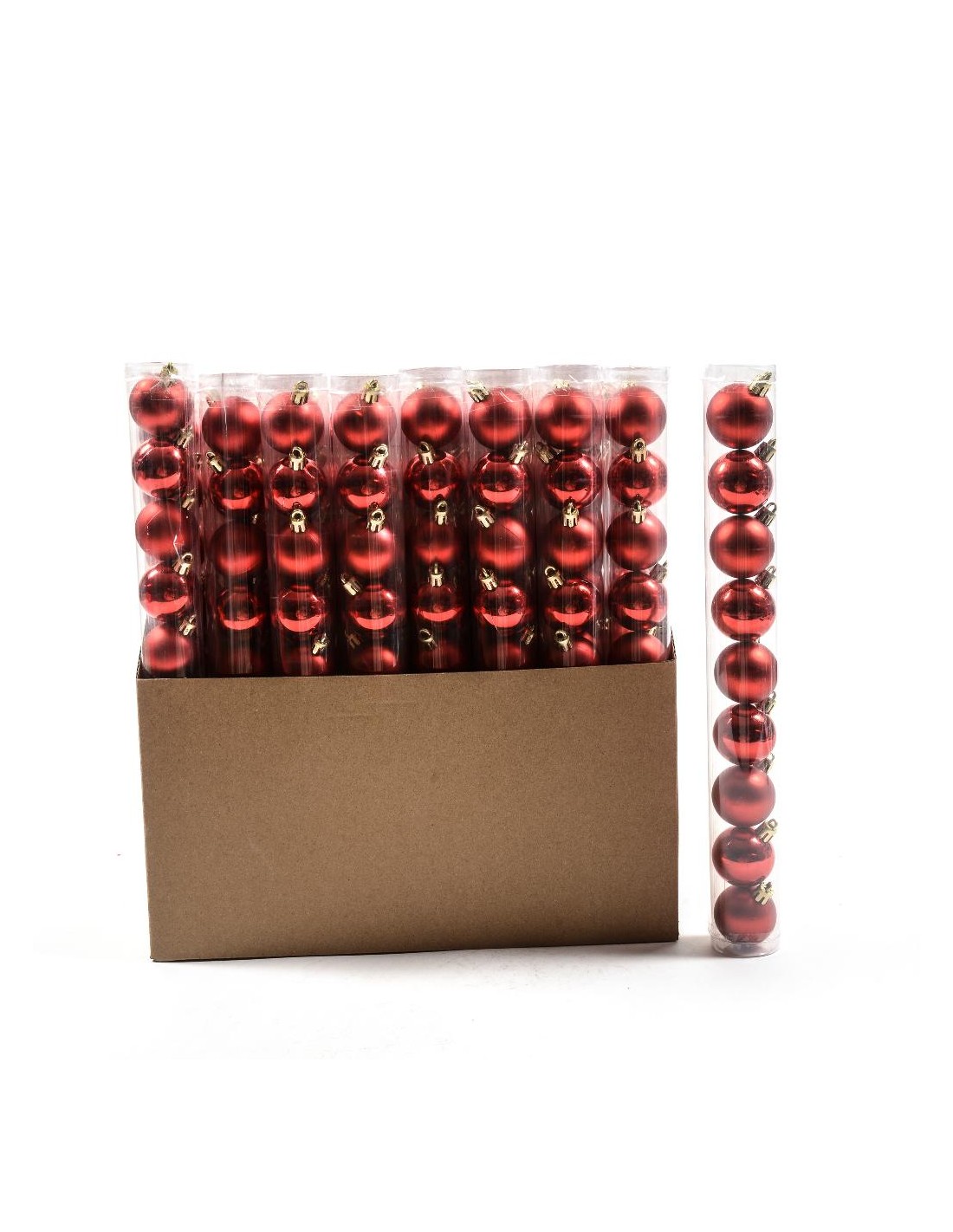 CONF 9 SFERE ROSSE 4CM PLASTICA