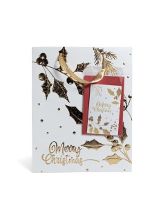 SACCHETTO LAMINATO BIANCO/ORO 32X10,5X44,5CM