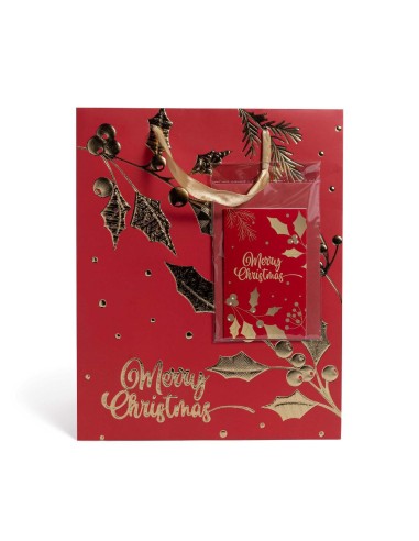 SACCHETTO LAMINATO ROSSO/ORO 32X10,5X44,5CM