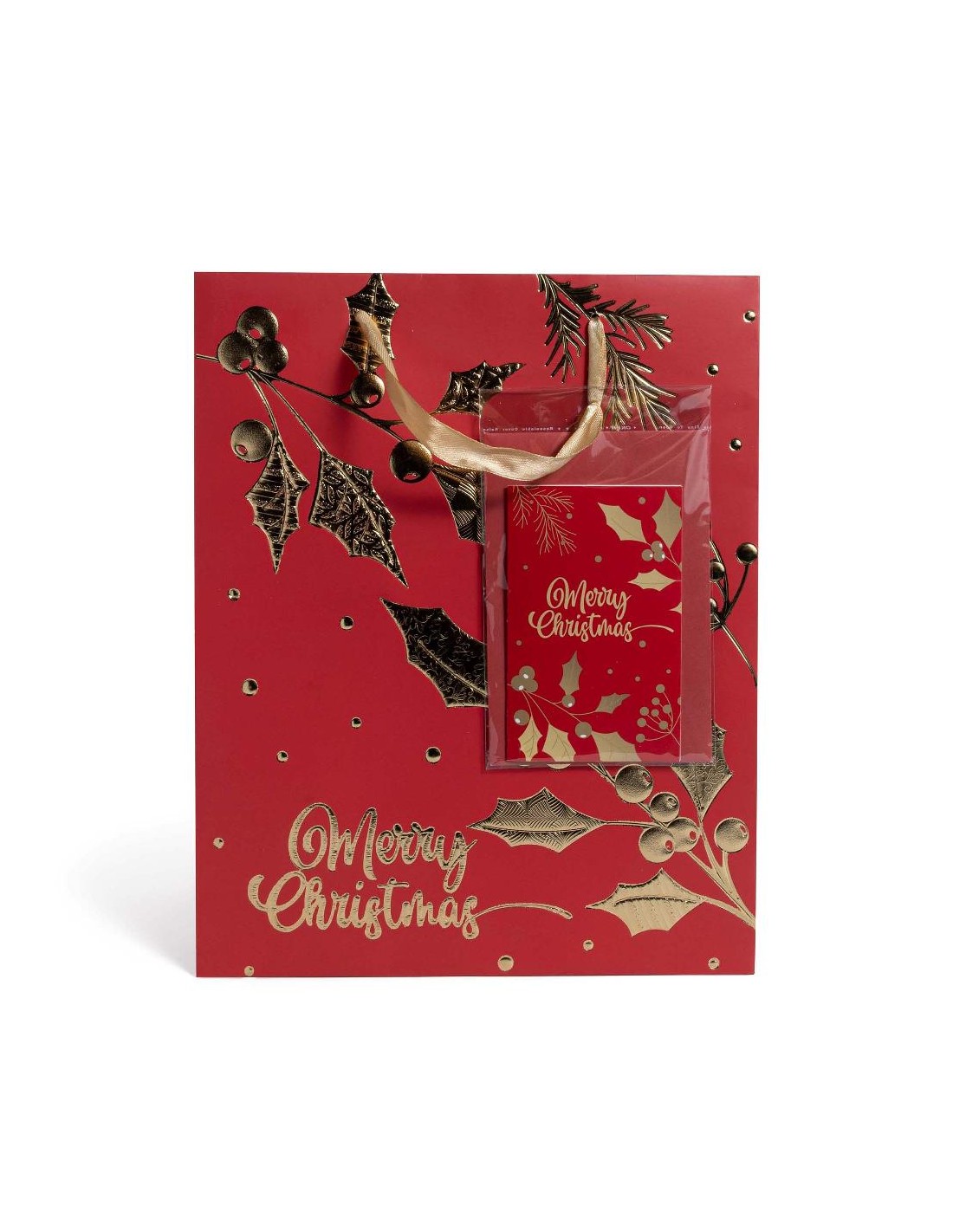 SACCHETTO LAMINATO ROSSO/ORO 32X10,5X44,5CM