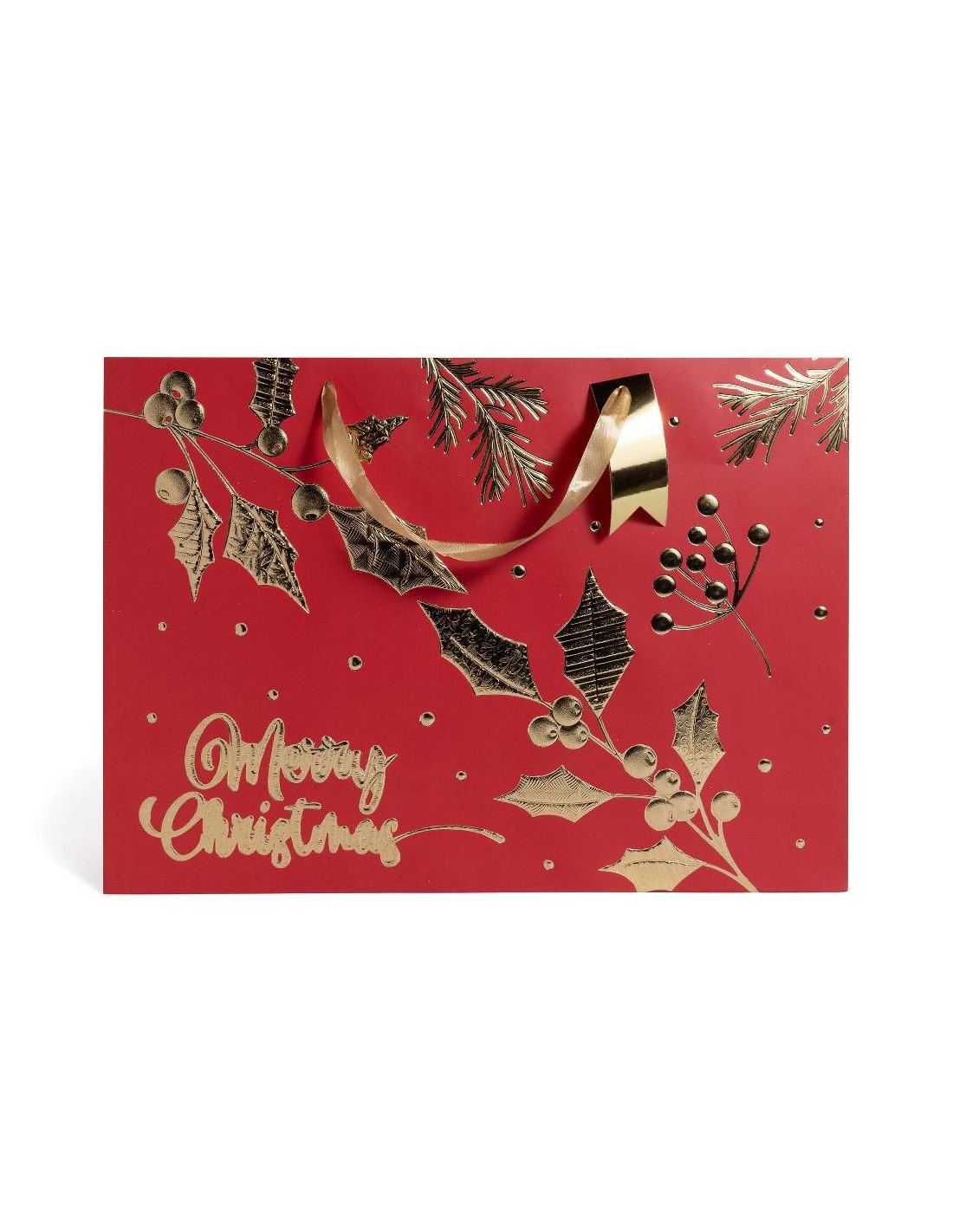 SACCHETTO LAMINATO ROSSO/ORO 44,5X10,5X32CM