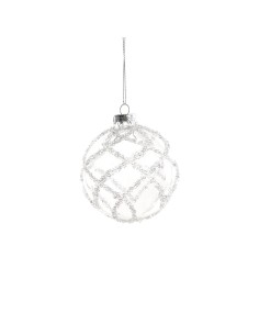 SFERA DI NATALE 8CM VETRO CON PERLINE