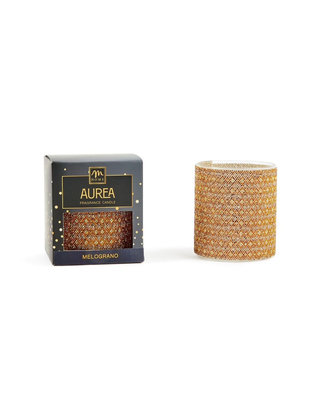 CANDELA STRASS MELOGRANO 380GR VETRO
