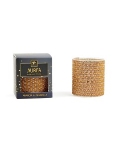 CANDELA STRASS ARANCIA CANNELLA 380GR VETRO
