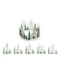PAESAGGIO NATALIZIO SOTTOALBERO LEGNO CON LUCI 33X12X27CM ASSORTITO