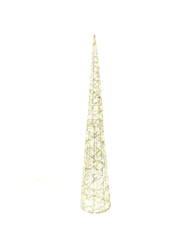 ALBERO CONO ORO METALLO 28X150CM CON 300 LUCI