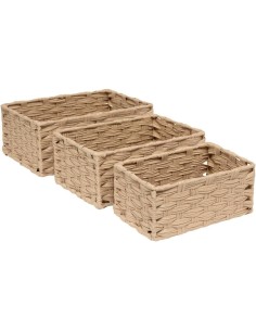 Set 3 Cestini Tresse Beige – 5five Simply Smart | Shopincasa.it 2