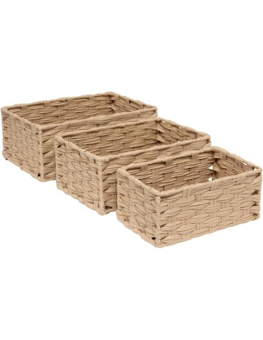 Set 3 Cestini Tresse Beige – 5five Simply Smart | Shopincasa.it