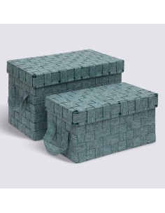 Set 2 Contenitori Lise Verde – Poliestere e Metallo | Shopincasa.it