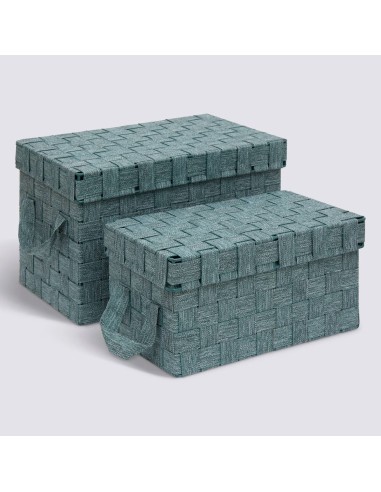 Set 2 Contenitori Lise Verde – Poliestere e Metallo | Shopincasa.it