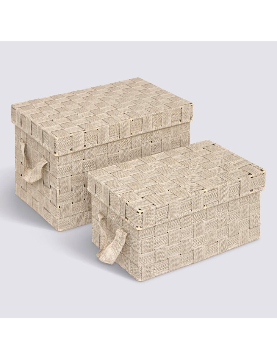 Set 2 Contenitori Lise Beige – Poliestere e Metallo | Shopincasa.it