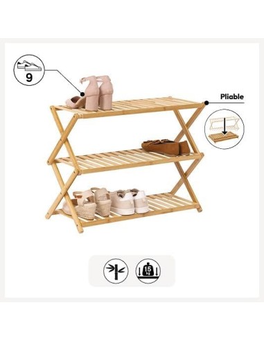 SCARPIERA 202310 PIEGHEVOLE BAMBOO 70X28X52CM su Shop in Casa