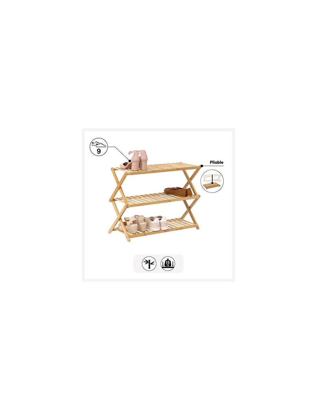 SCARPIERA 202310 PIEGHEVOLE BAMBOO 70X28X52CM su Shop in Casa