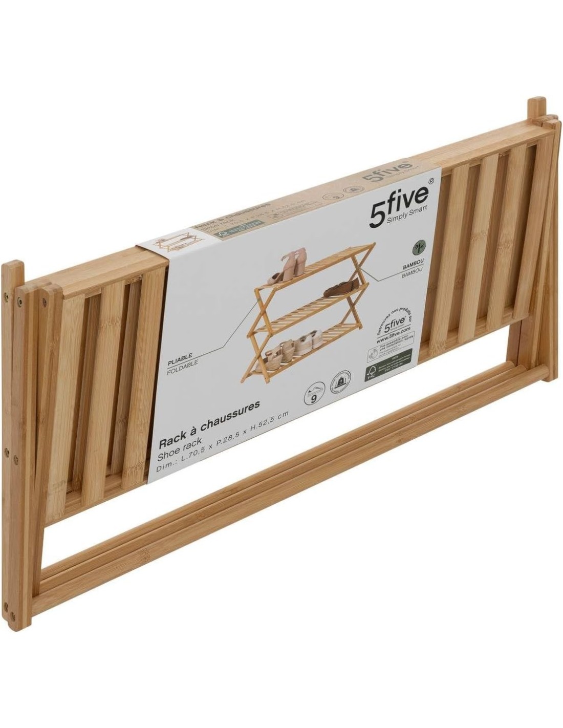 SCARPIERA 202310 PIEGHEVOLE BAMBOO 70X28X52CM su Shop in Casa