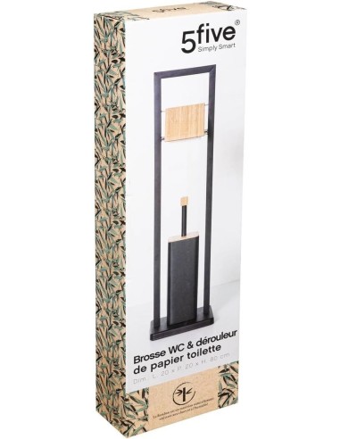 Svolgitore e spazzola Naturéo nero 5five - shopincasa.it