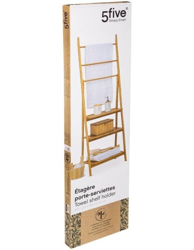 Portasciugamani 5five in bambù 3 ripiani e 3 barre - shopincasa.it