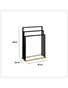 Porta asciugamani 5five Naturéo su gambe nero - shopincasa.it