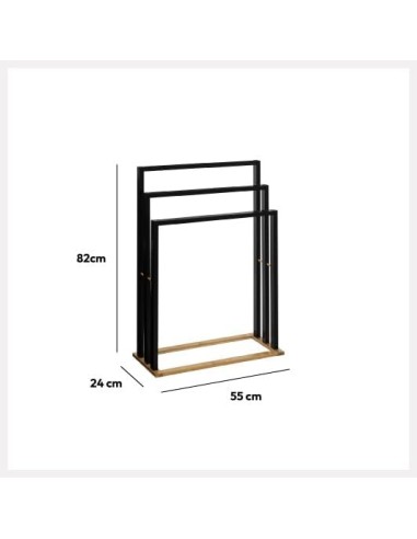 Porta asciugamani 5five Naturéo su gambe nero - shopincasa.it