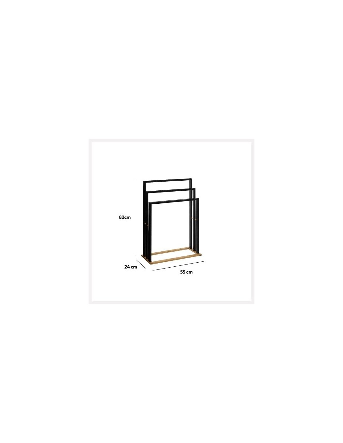 Porta asciugamani 5five Naturéo su gambe nero - shopincasa.it