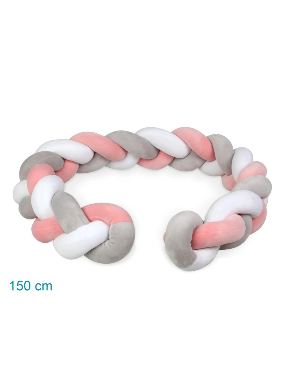Treccia Protettiva per Culla e Letto Rosa e Grigio Kiokids - Sicurezza e Design | shopincasa.it