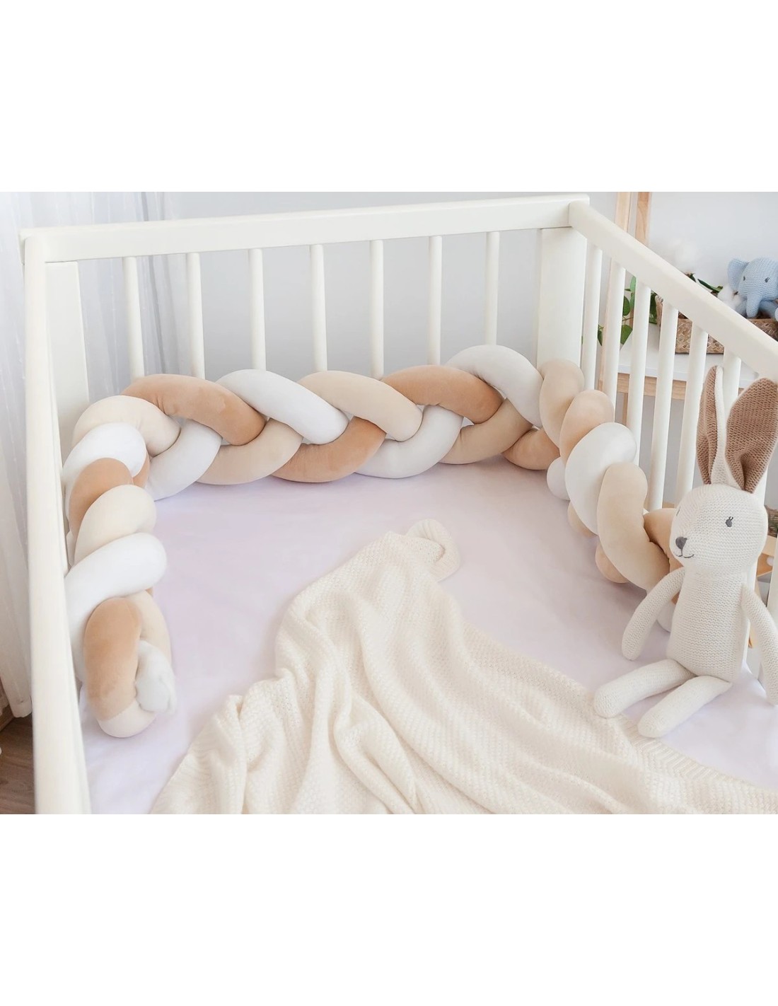 Treccia protettiva culla e lettino beige 1,50 m | shopincasa.it