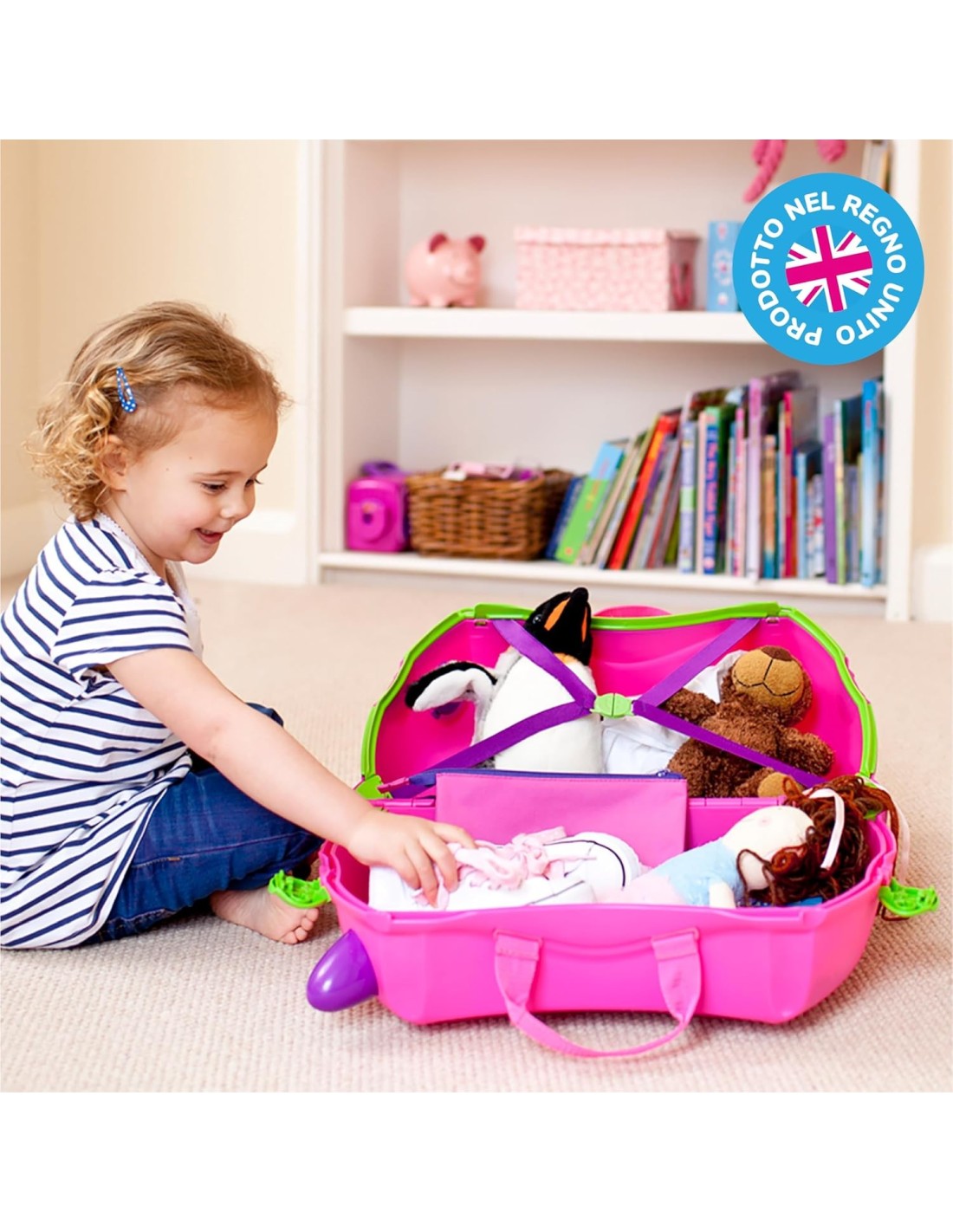 Trunki Valigia Cavalcabile Trixie Rosa – Trolley bambini bagaglio a mano | Shopincasa