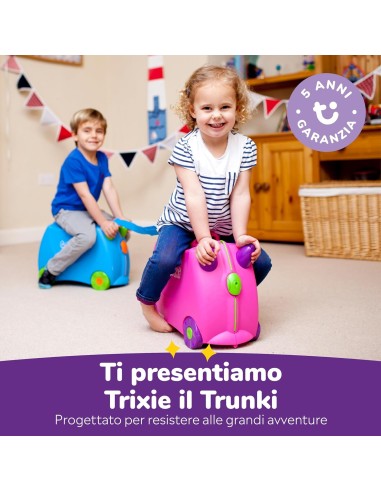Trunki Valigia Cavalcabile Trixie Rosa – Trolley bambini bagaglio a mano | Shopincasa
