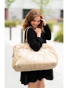 CHILDHOME Mommy Bag Beige trapuntata – Borsa cambio e da viaggio XL | Shopincasa