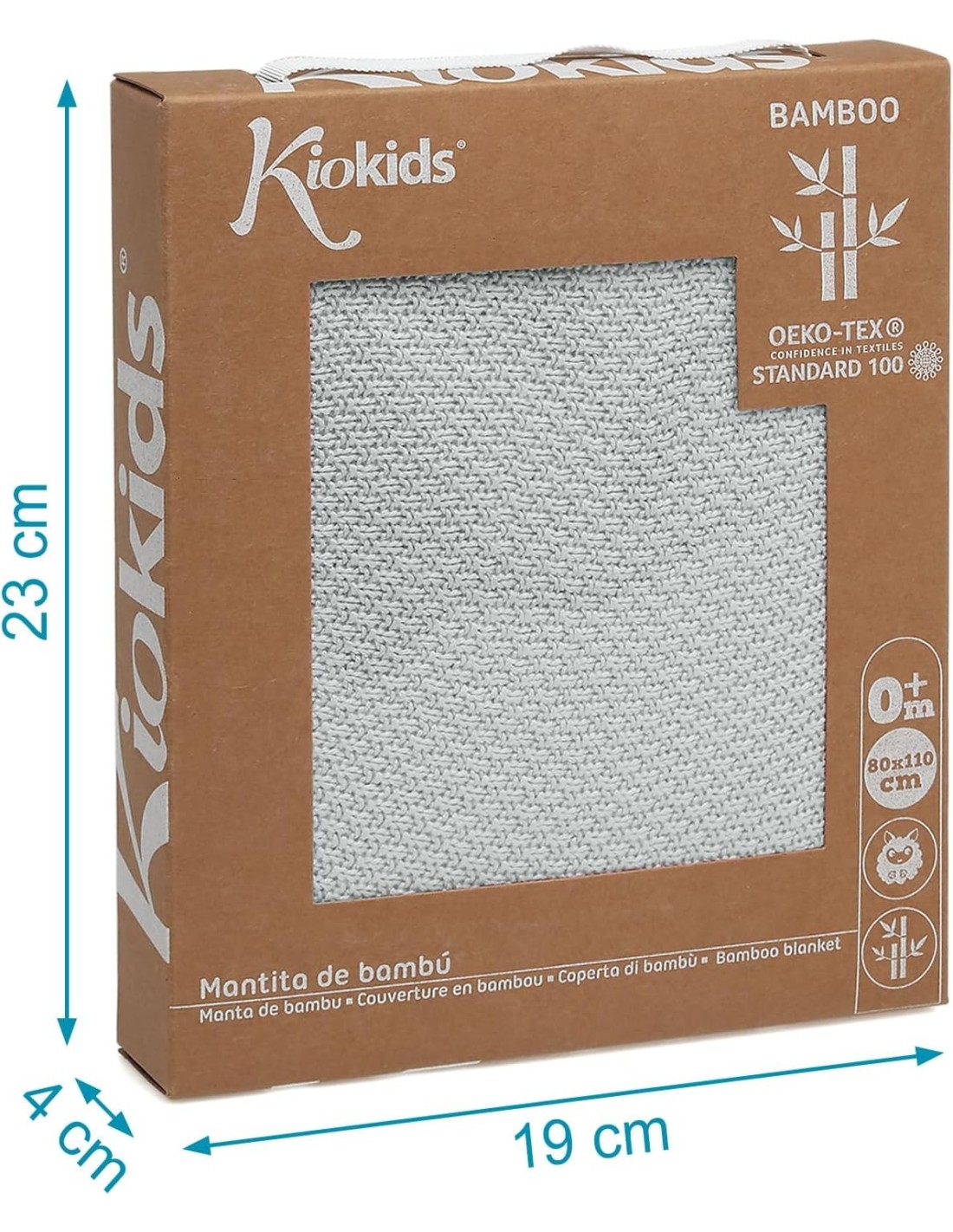 Kiokids Copertina Bambù Grigio 80x110 cm | Shopincasa.it