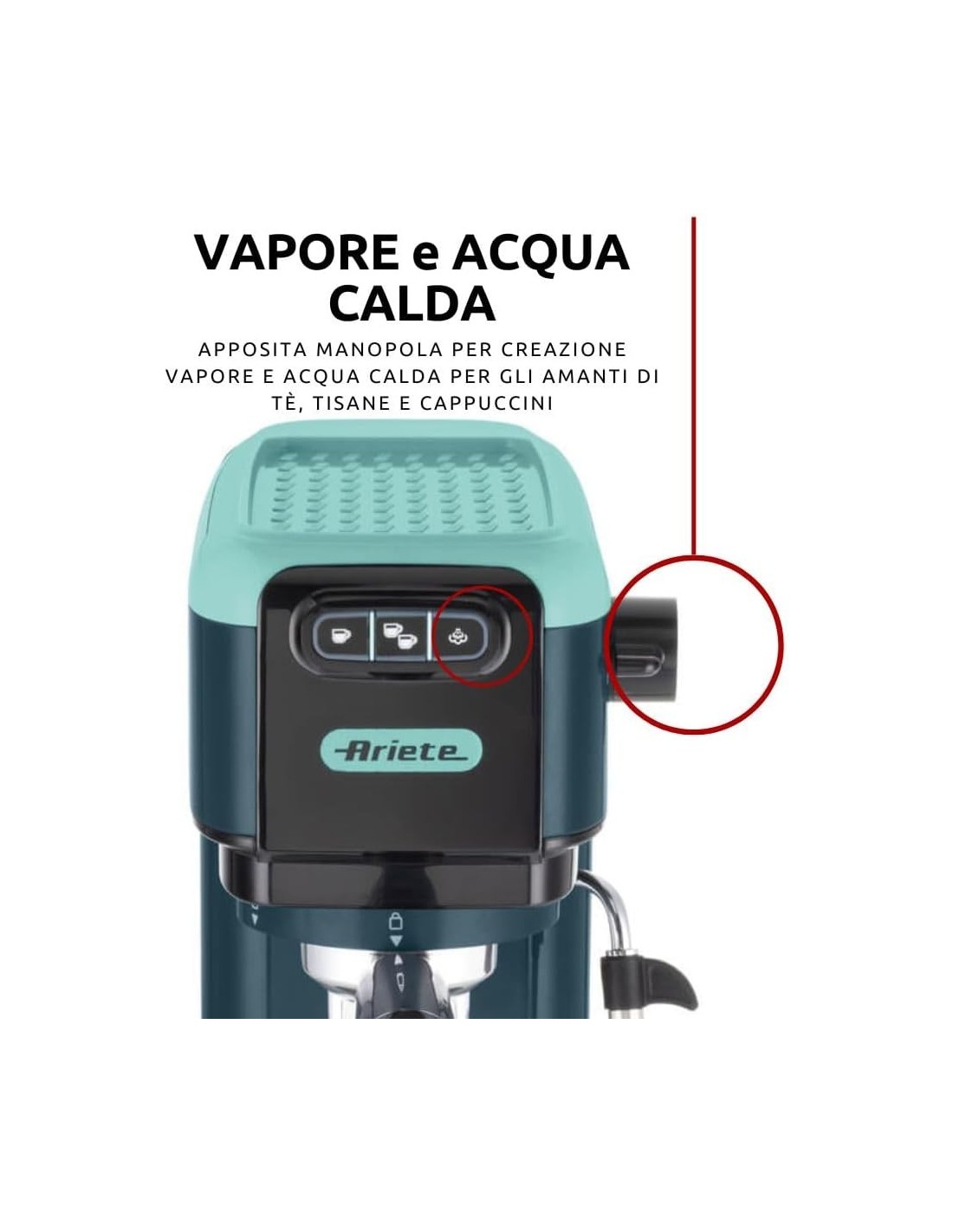 Ariete Light Aquamarine Macchina Caffè Espresso 15 Bar | Shop in Casa
