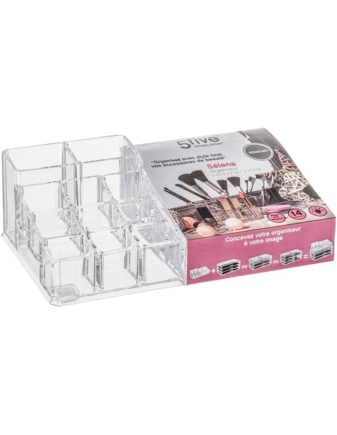 Organizer Selena 14 scomparti acrilico trasparente | Shopincasa